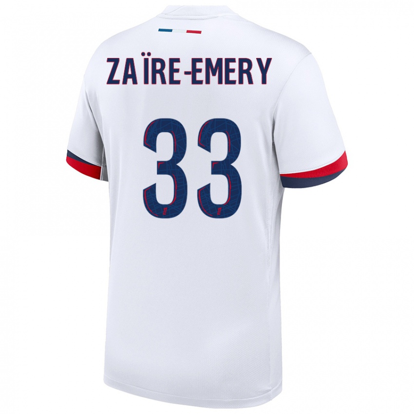 Dětské Warren Zaire Emery #33 Bílá Modrá Červená Daleko Hráčské Dresy 2024/25 Dres