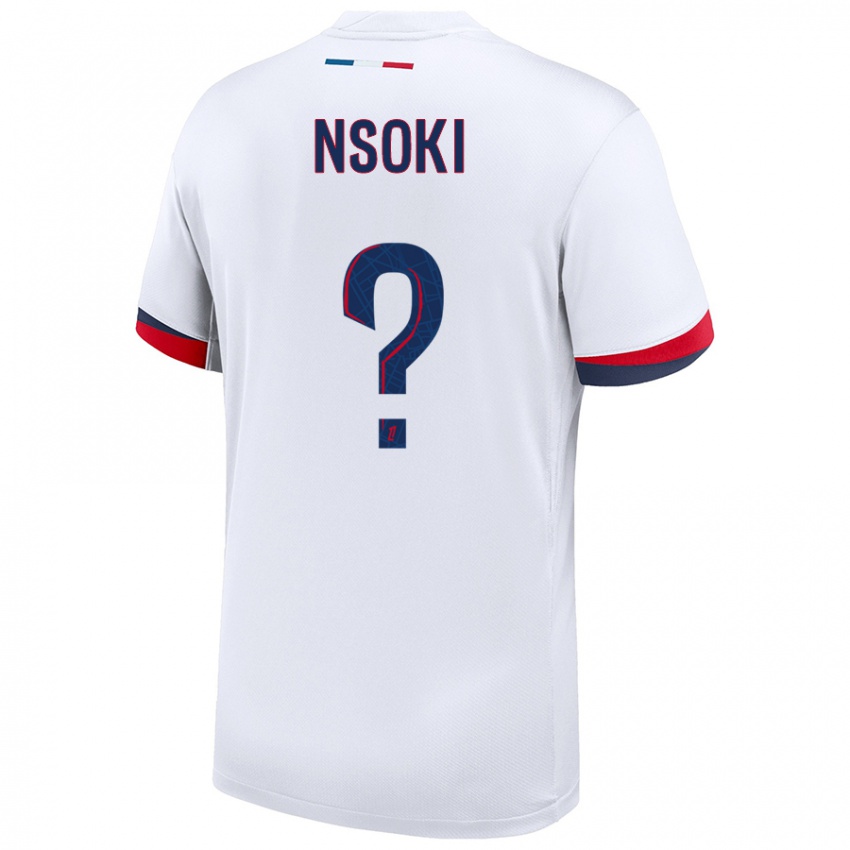 Dětské Noah Nsoki #0 Bílá Modrá Červená Daleko Hráčské Dresy 2024/25 Dres