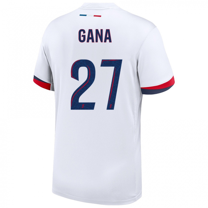 Dětské Idrissa Gana Gueye #27 Bílá Modrá Červená Daleko Hráčské Dresy 2024/25 Dres