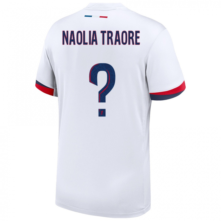 Dětské Naolia Traore #0 Bílá Modrá Červená Daleko Hráčské Dresy 2024/25 Dres