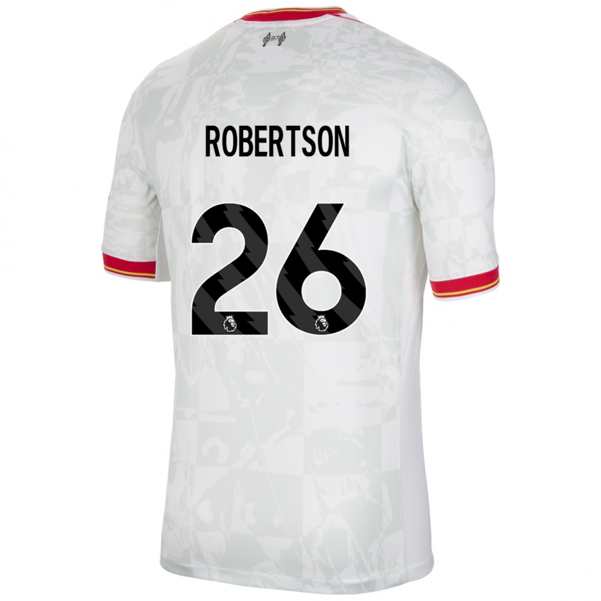 Dětské Andrew Robertson #26 Bílá Červená Černá Třetí Hráčské Dresy 2024/25 Dres