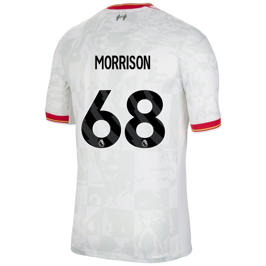 Dětské Kieran Morrison #68 Bílá Červená Černá Třetí Hráčské Dresy 2024/25 Dres