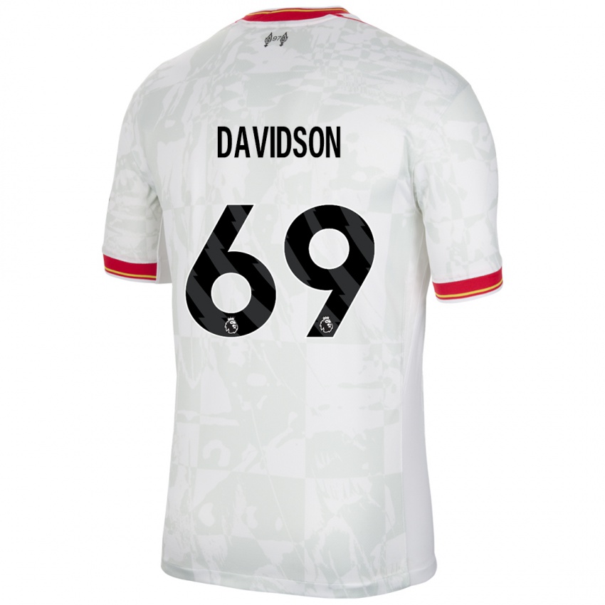 Dětské Josh Davidson #69 Bílá Červená Černá Třetí Hráčské Dresy 2024/25 Dres