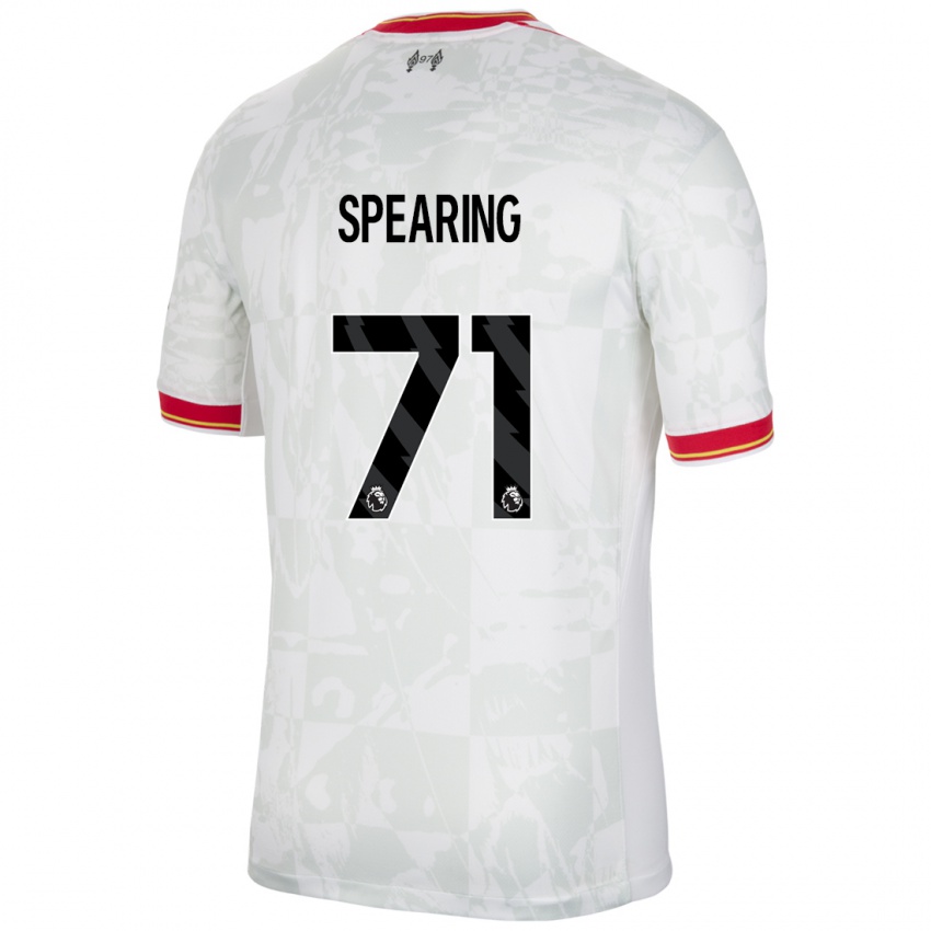 Dětské Jay Spearing #71 Bílá Červená Černá Třetí Hráčské Dresy 2024/25 Dres