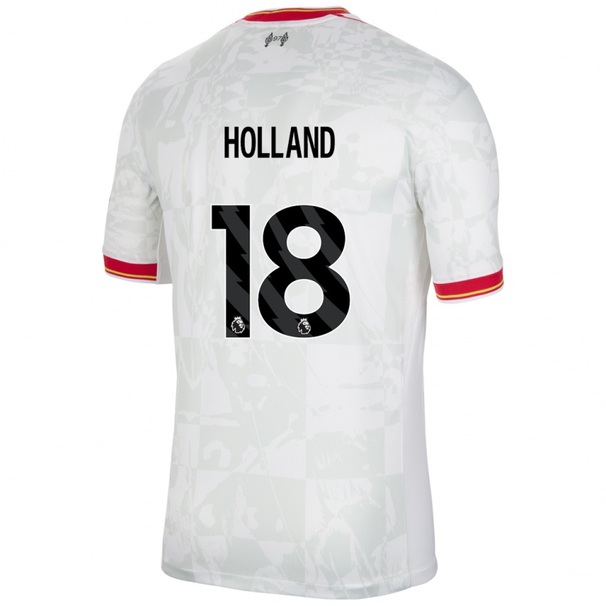 Dětské Ceri Holland #18 Bílá Červená Černá Třetí Hráčské Dresy 2024/25 Dres