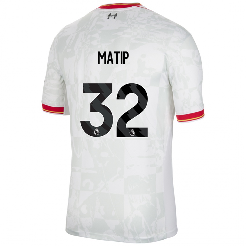 Dětské Joel Matip #32 Bílá Červená Černá Třetí Hráčské Dresy 2024/25 Dres