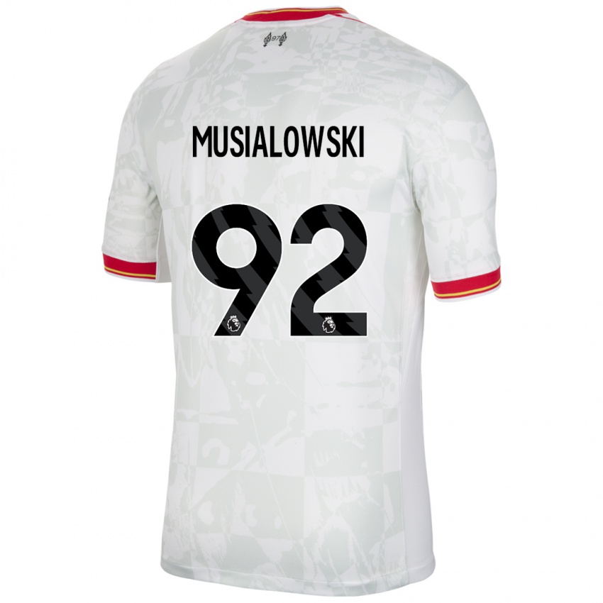 Dětské Mateusz Musialowski #92 Bílá Červená Černá Třetí Hráčské Dresy 2024/25 Dres