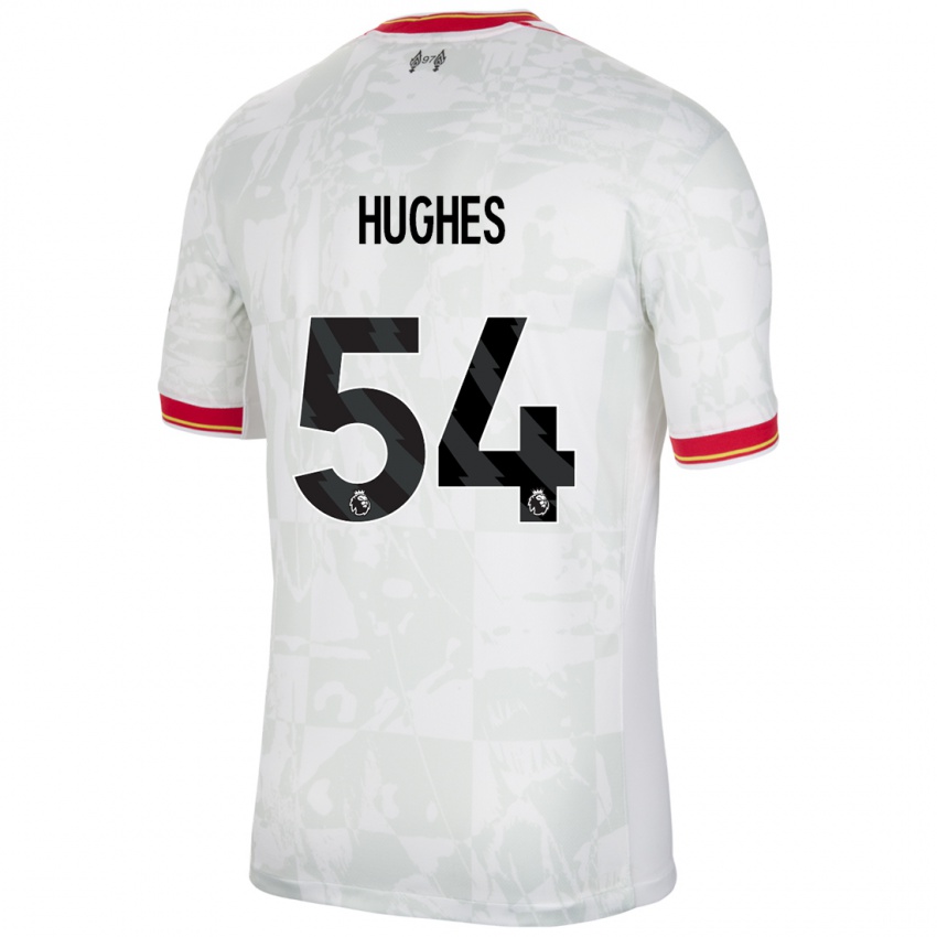 Dětské Liam Hughes #54 Bílá Červená Černá Třetí Hráčské Dresy 2024/25 Dres