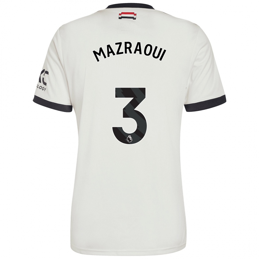 Dětské Noussair Mazraoui #3 Off White Třetí Hráčské Dresy 2024/25 Dres