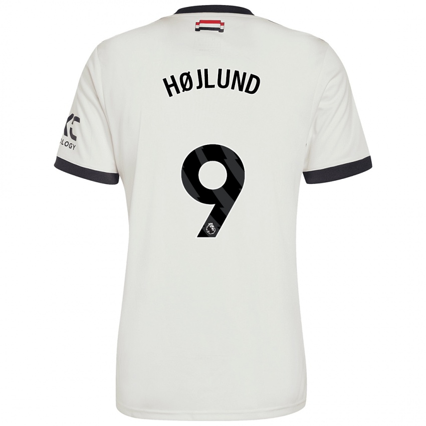 Dětské Rasmus Højlund #9 Off White Třetí Hráčské Dresy 2024/25 Dres