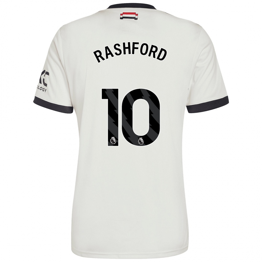 Dětské Marcus Rashford #10 Off White Třetí Hráčské Dresy 2024/25 Dres