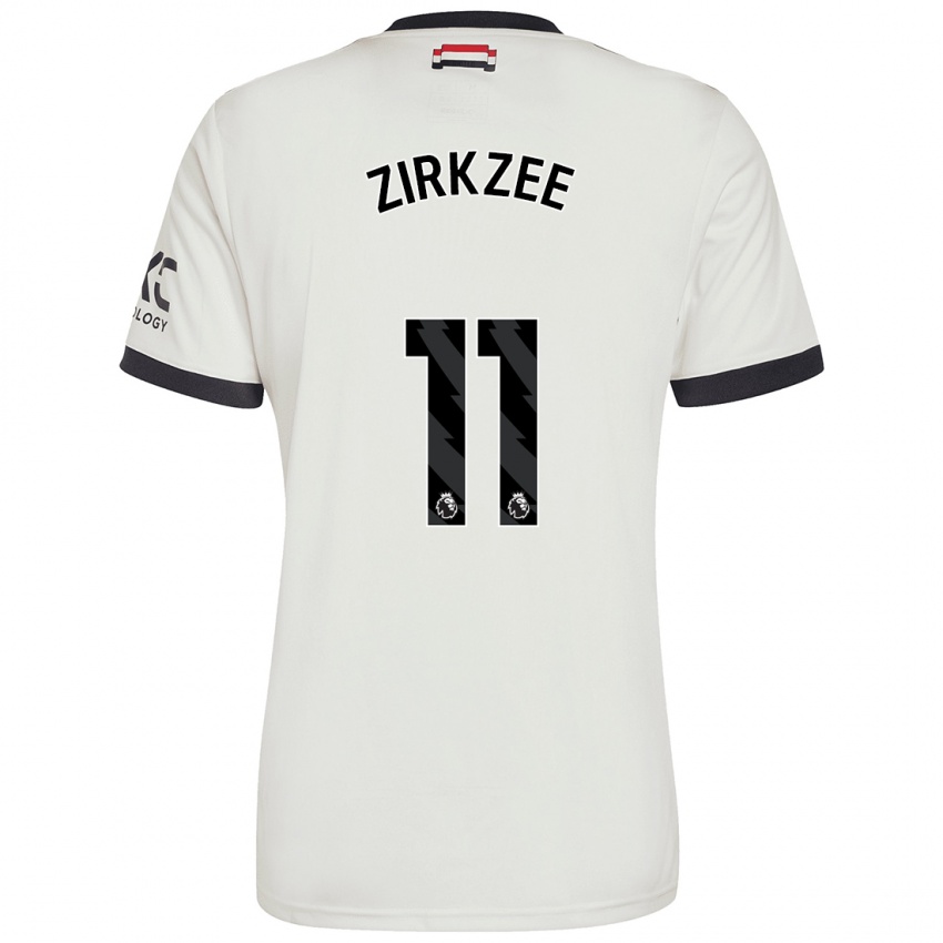 Dětské Joshua Zirkzee #11 Off White Třetí Hráčské Dresy 2024/25 Dres