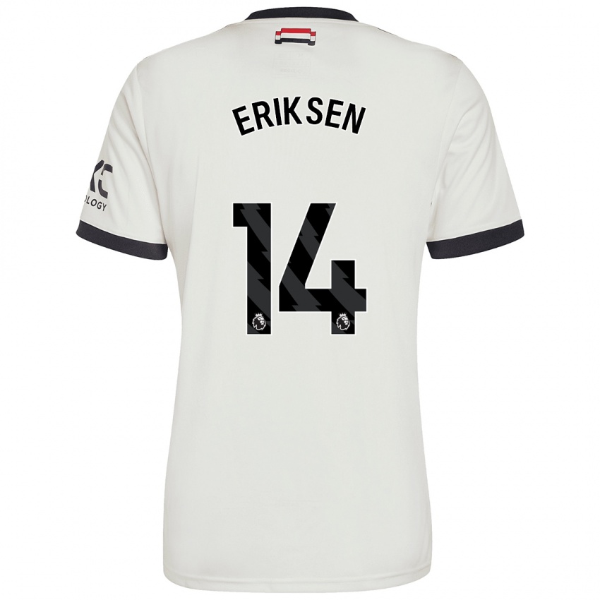 Dětské Christian Eriksen #14 Off White Třetí Hráčské Dresy 2024/25 Dres