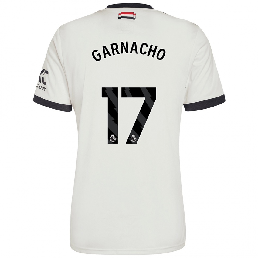 Dětské Alejandro Garnacho #17 Off White Třetí Hráčské Dresy 2024/25 Dres