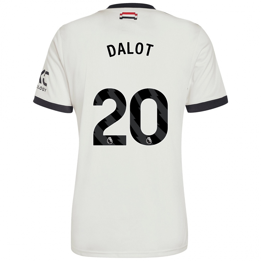 Dětské Diogo Dalot #20 Off White Třetí Hráčské Dresy 2024/25 Dres