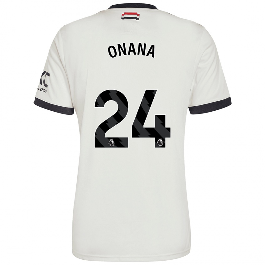 Dětské André Onana #24 Off White Třetí Hráčské Dresy 2024/25 Dres