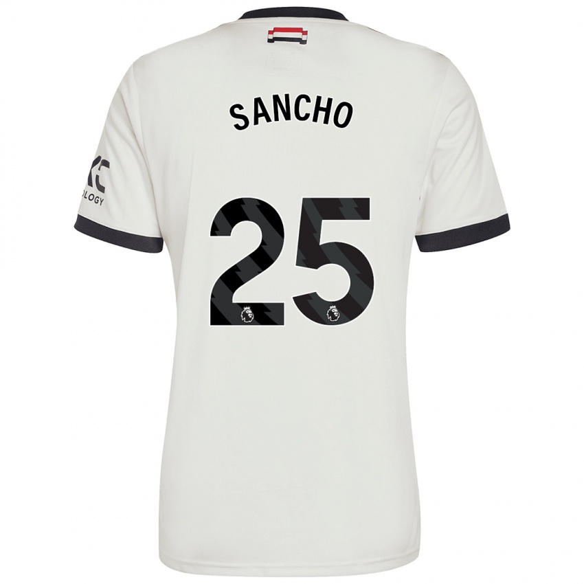 Dětské Jadon Sancho #25 Off White Třetí Hráčské Dresy 2024/25 Dres