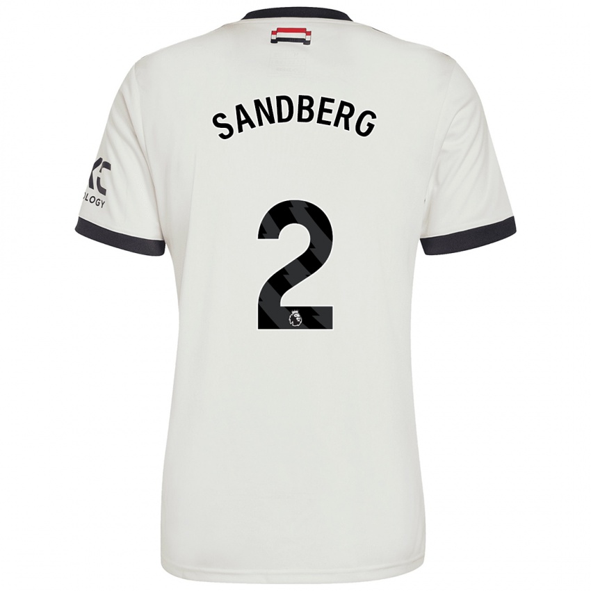 Dětské Anna Sandberg #2 Off White Třetí Hráčské Dresy 2024/25 Dres