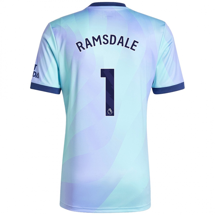 Dětské Aaron Ramsdale #1 Aqua Třetí Hráčské Dresy 2024/25 Dres