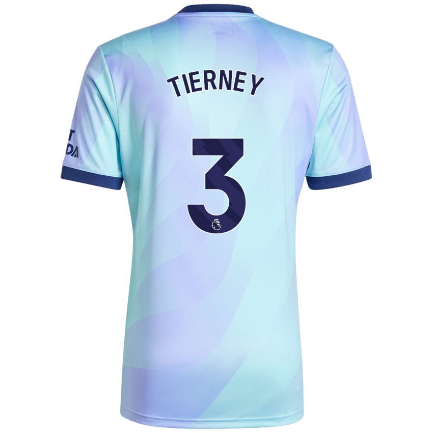 Dětské Kieran Tierney #3 Aqua Třetí Hráčské Dresy 2024/25 Dres