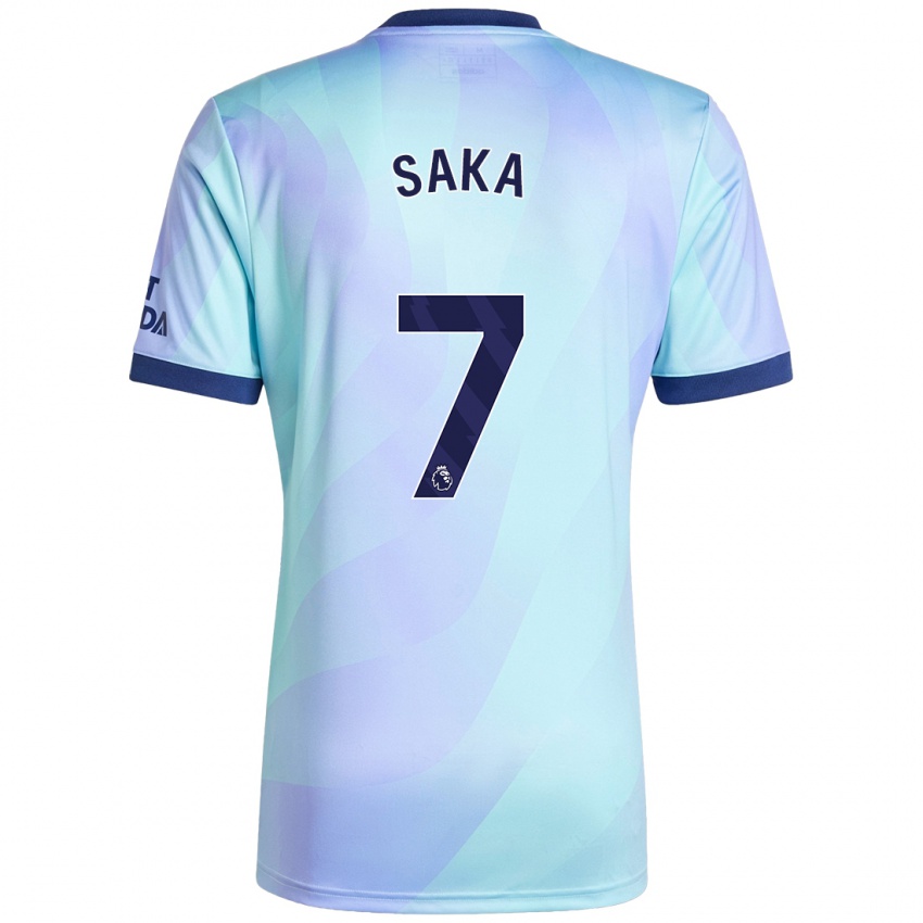 Dětské Bukayo Saka #7 Aqua Třetí Hráčské Dresy 2024/25 Dres