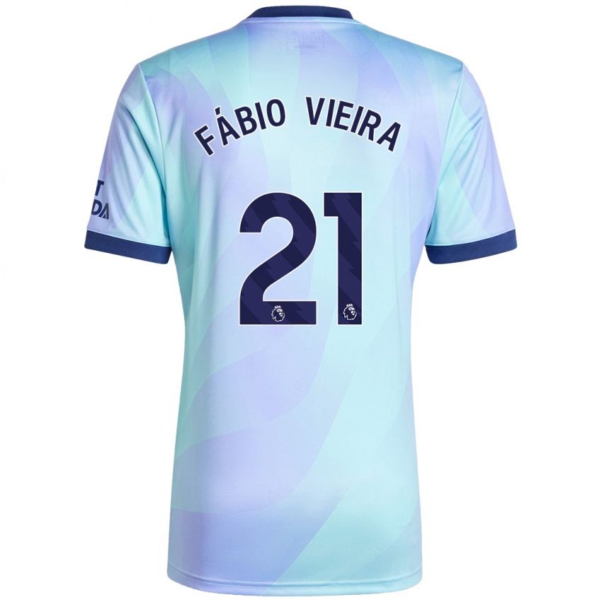 Dětské Fabio Vieira #21 Aqua Třetí Hráčské Dresy 2024/25 Dres