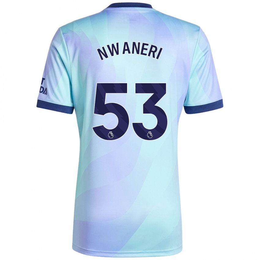 Dětské Ethan Nwaneri #53 Aqua Třetí Hráčské Dresy 2024/25 Dres