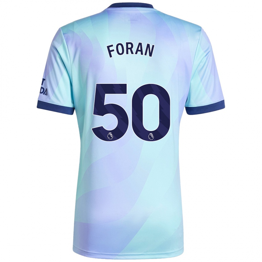 Dětské Taylor Foran #50 Aqua Třetí Hráčské Dresy 2024/25 Dres