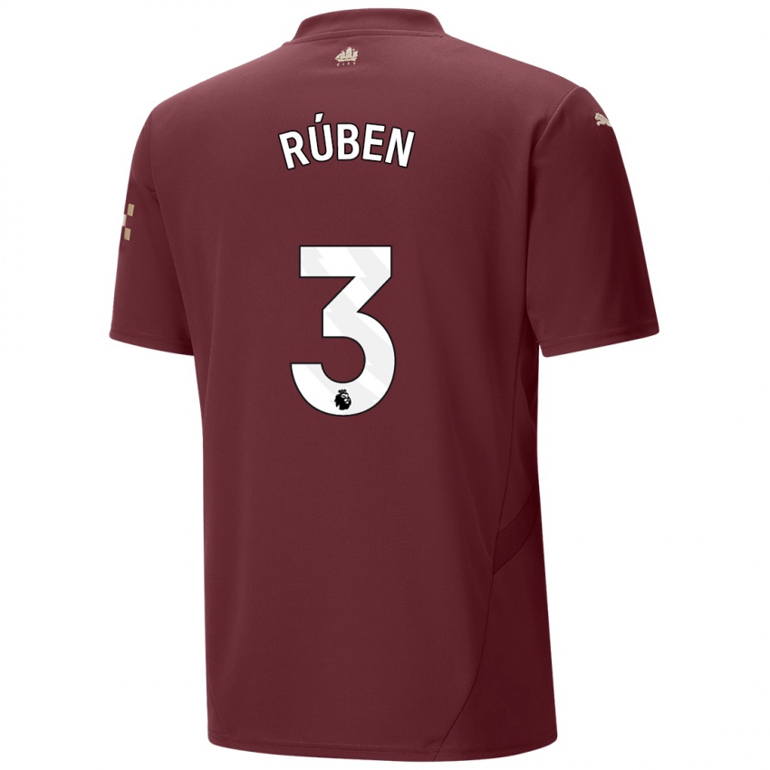 Dětské Ruben Dias #3 Kaštanové Třetí Hráčské Dresy 2024/25 Dres