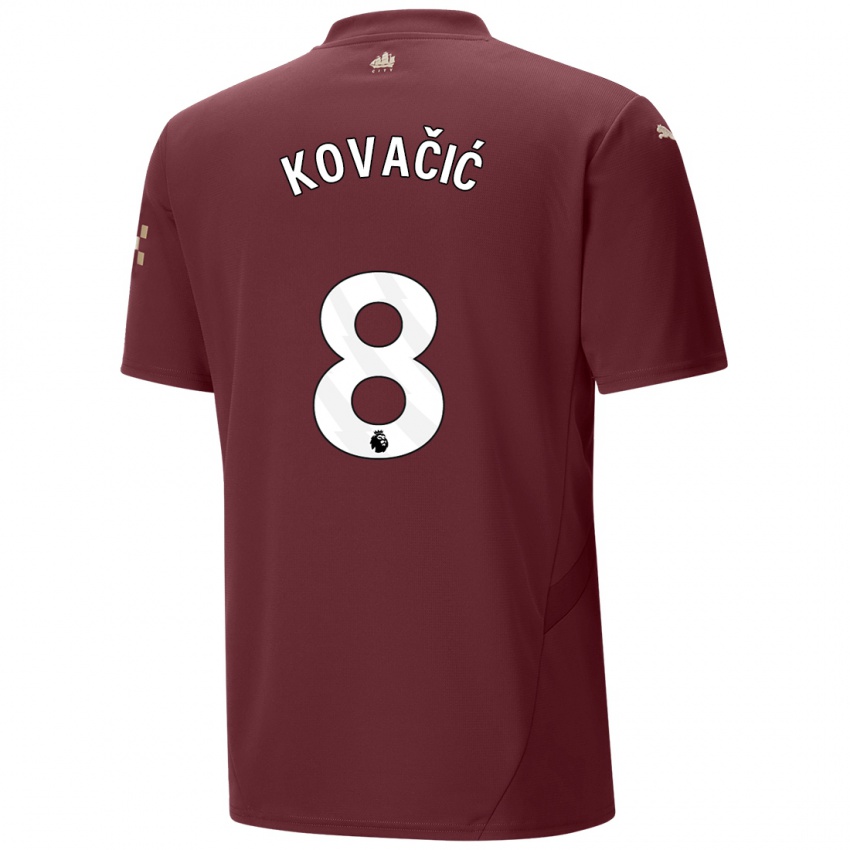 Dětské Mateo Kovacic #8 Kaštanové Třetí Hráčské Dresy 2024/25 Dres