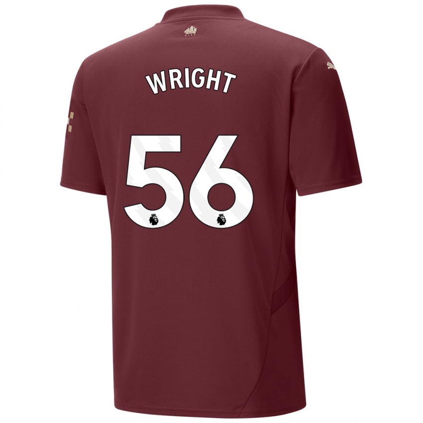 Dětské Jacob Wright #56 Kaštanové Třetí Hráčské Dresy 2024/25 Dres