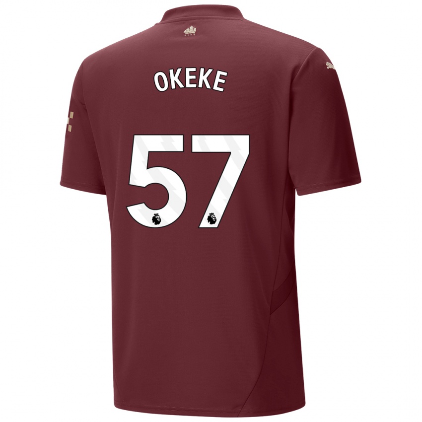 Dětské Michael Okeke #57 Kaštanové Třetí Hráčské Dresy 2024/25 Dres