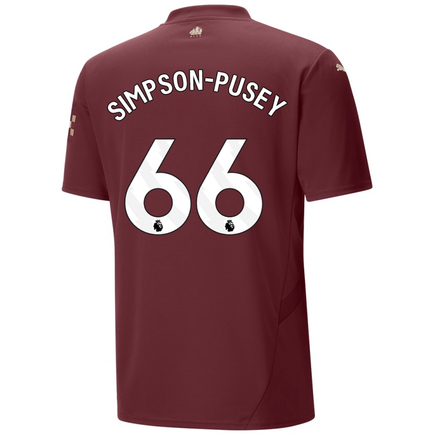 Dětské Jahmai Simpson-Pusey #66 Kaštanové Třetí Hráčské Dresy 2024/25 Dres