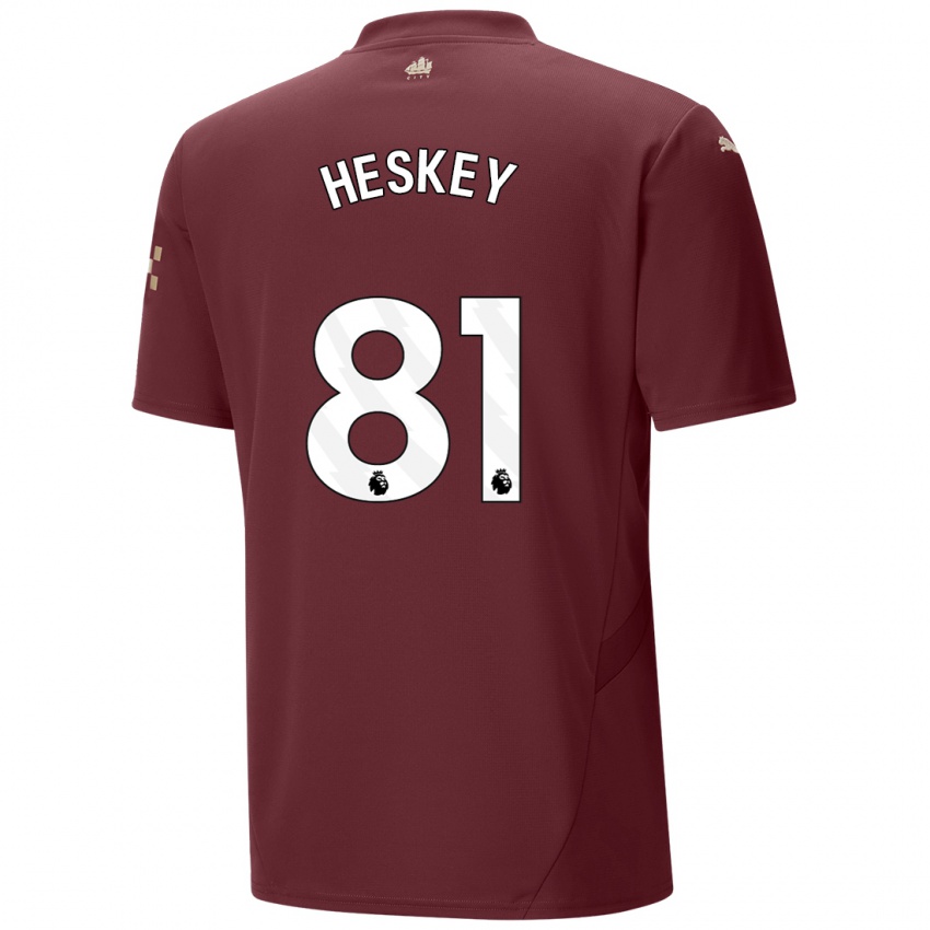 Dětské Jaden Heskey #81 Kaštanové Třetí Hráčské Dresy 2024/25 Dres