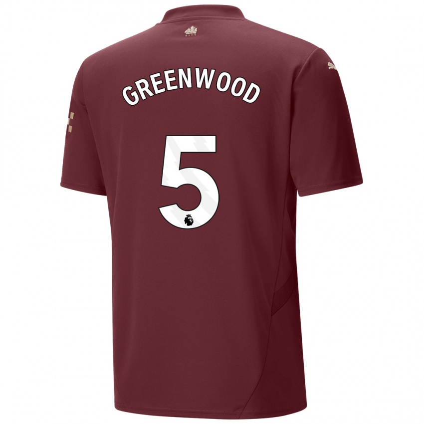 Dětské Alex Greenwood #5 Kaštanové Třetí Hráčské Dresy 2024/25 Dres