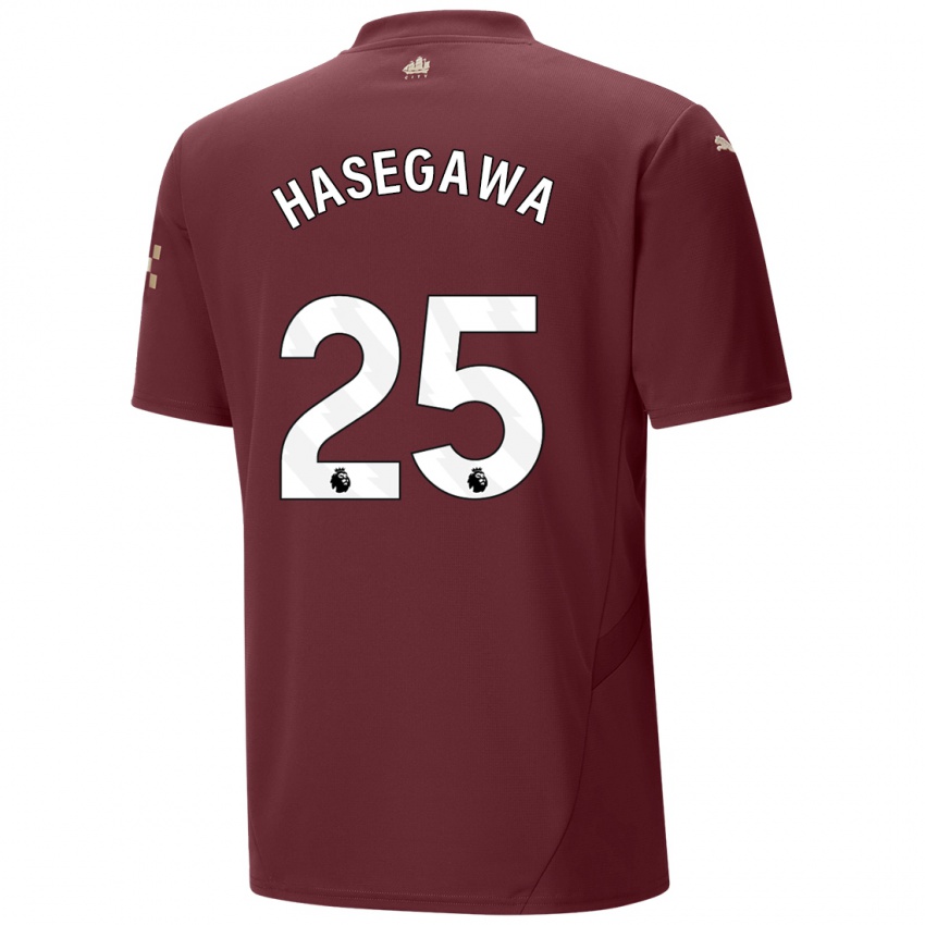 Dětské Yui Hasegawa #25 Kaštanové Třetí Hráčské Dresy 2024/25 Dres