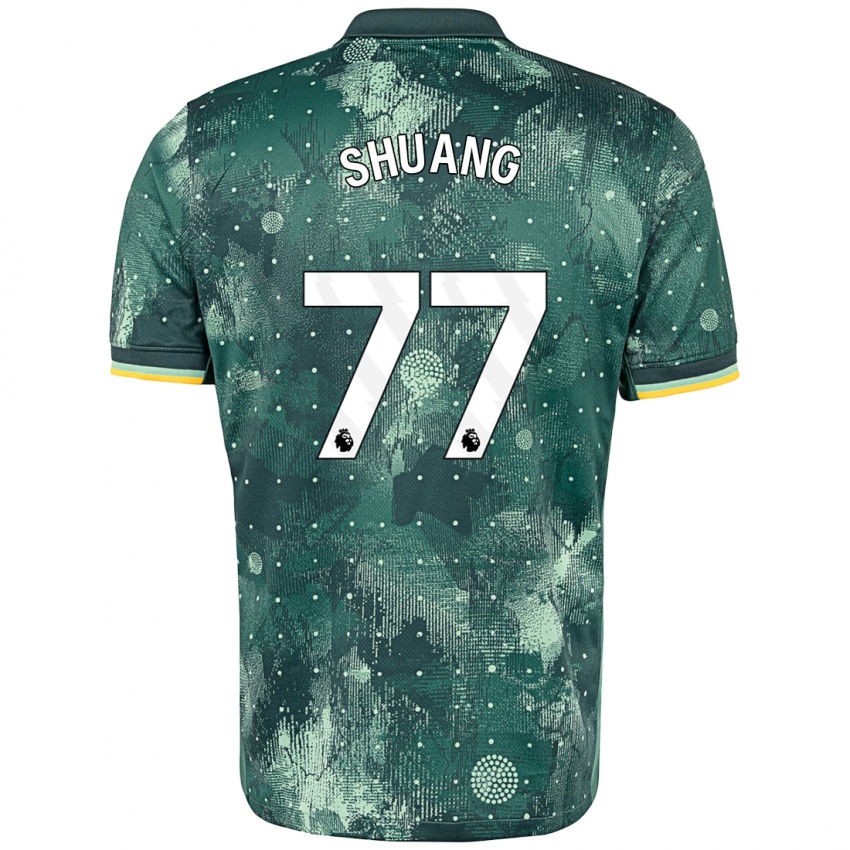 Dětské Wang Shuang #77 Zelená Máta Třetí Hráčské Dresy 2024/25 Dres