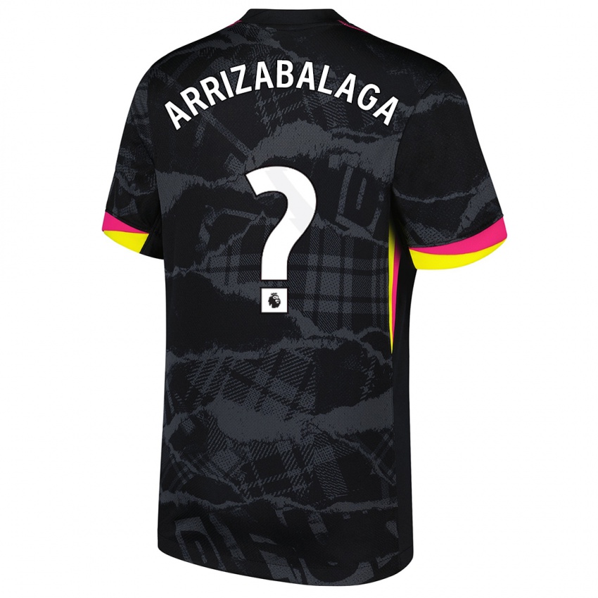 Dětské Kepa Arrizabalaga #0 Černá Růžová Třetí Hráčské Dresy 2024/25 Dres