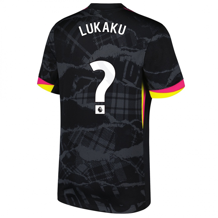 Dětské Romelu Lukaku #0 Černá Růžová Třetí Hráčské Dresy 2024/25 Dres