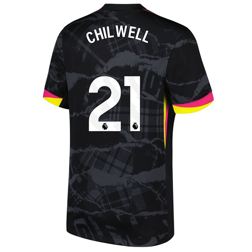 Dětské Ben Chilwell #21 Černá Růžová Třetí Hráčské Dresy 2024/25 Dres