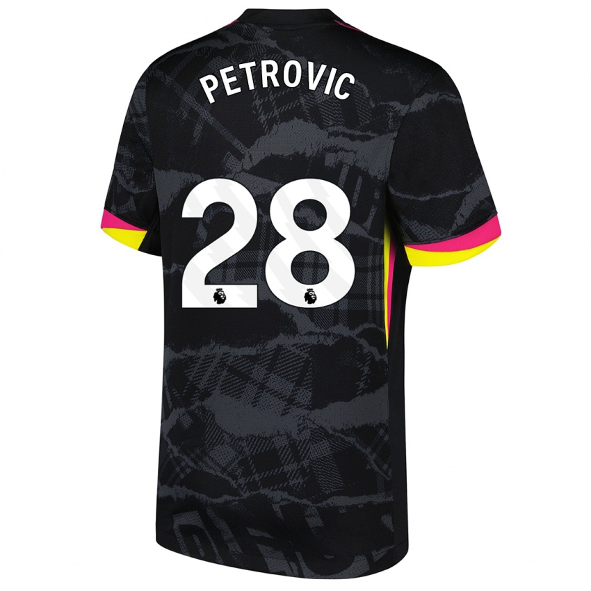 Dětské Djordje Petrovic #28 Černá Růžová Třetí Hráčské Dresy 2024/25 Dres