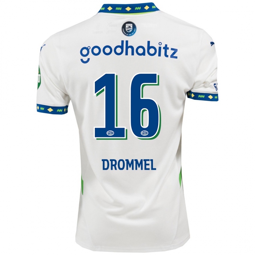 Dětské Joël Drommel #16 Bílá Tmavě Modrá Třetí Hráčské Dresy 2024/25 Dres