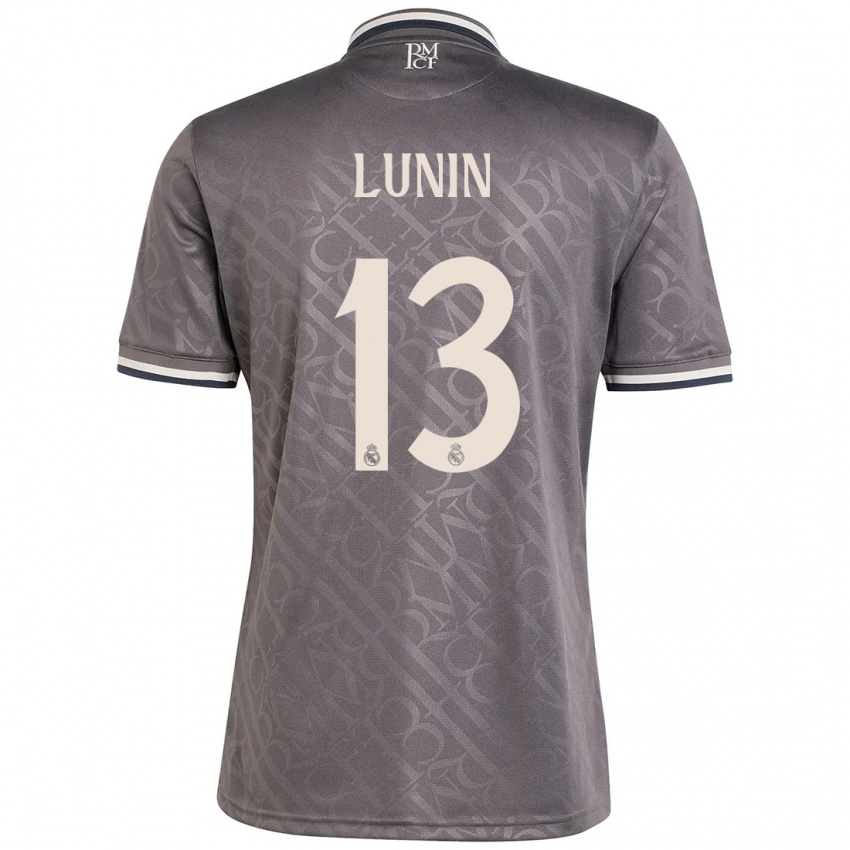 Dětské Andriy Lunin #13 Dřevěné Uhlí Třetí Hráčské Dresy 2024/25 Dres