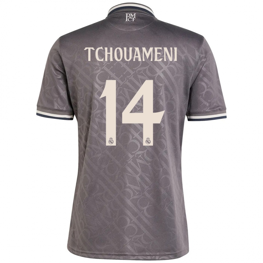 Dětské Aurelien Tchouameni #14 Dřevěné Uhlí Třetí Hráčské Dresy 2024/25 Dres