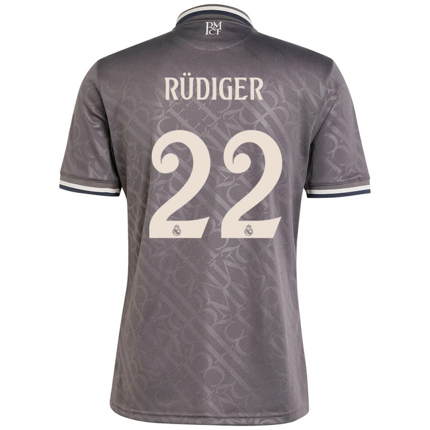 Dětské Antonio Rudiger #22 Dřevěné Uhlí Třetí Hráčské Dresy 2024/25 Dres