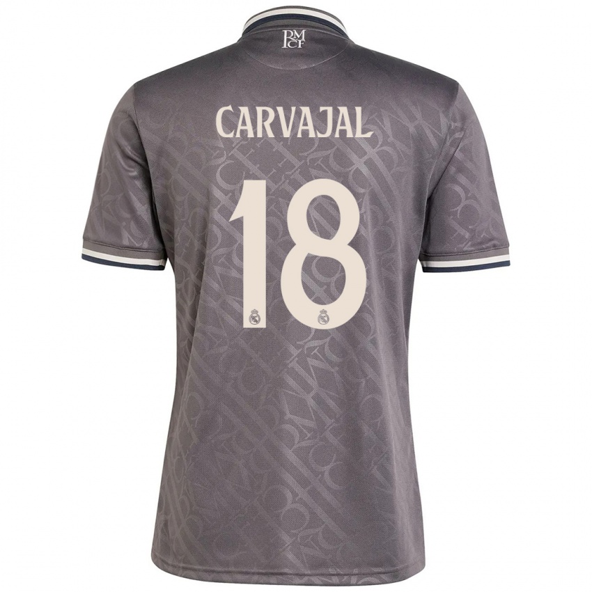 Dětské Angel Carvajal #18 Dřevěné Uhlí Třetí Hráčské Dresy 2024/25 Dres