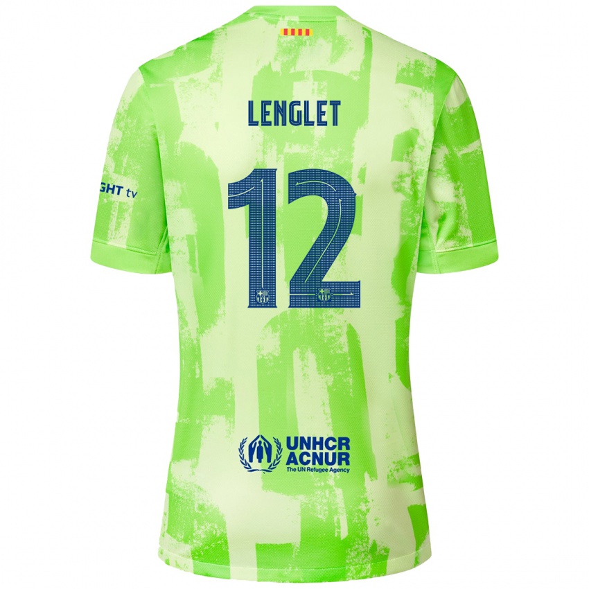 Dětské Clément Lenglet #12 Vápno Třetí Hráčské Dresy 2024/25 Dres