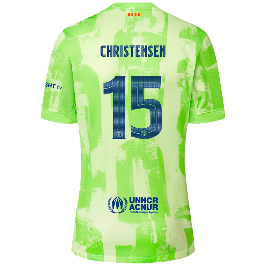 Dětské Andreas Christensen #15 Vápno Třetí Hráčské Dresy 2024/25 Dres