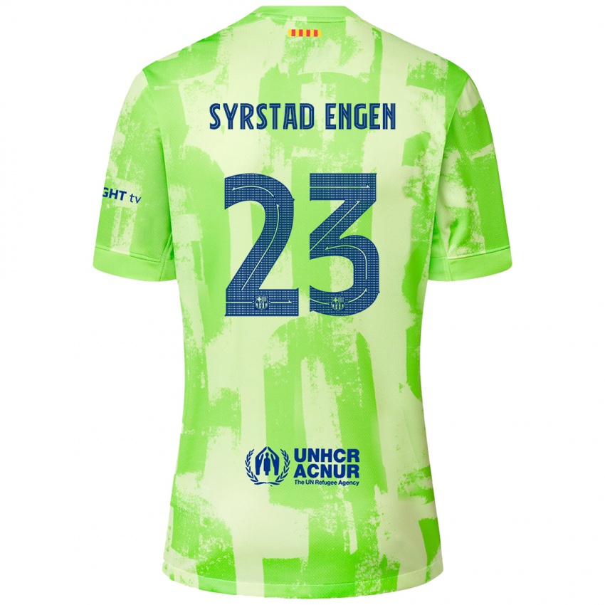 Dětské Ingrid Syrstad Engen #23 Vápno Třetí Hráčské Dresy 2024/25 Dres