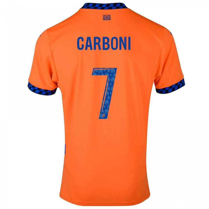 Dětské Valentín Carboni #7 Oranžová Tmavě Modrá Třetí Hráčské Dresy 2024/25 Dres